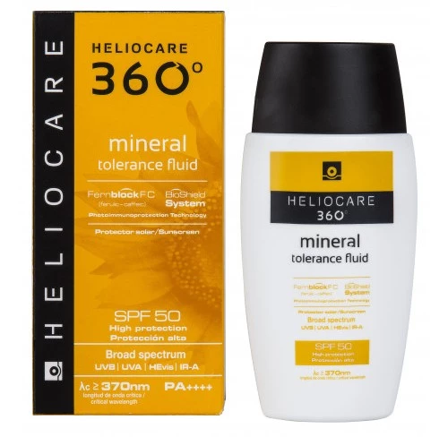 Мінеральний сонцезахисний флюїд з  SPF 50 для чутливої шкіри / Cantabria Labs Heliocare 360º Mineral Tolerance Fluid Sunscreen SPF 50, 50 ml