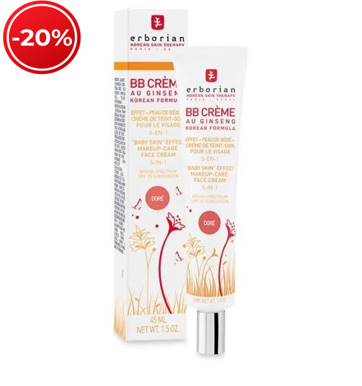 ВВ Крем Доре з тонуючим ефектом 5-в-1 / Erborian BB Cream Dore Baby Skin Effect Makeup-Care Face Cream 5 in 1, 45 ml